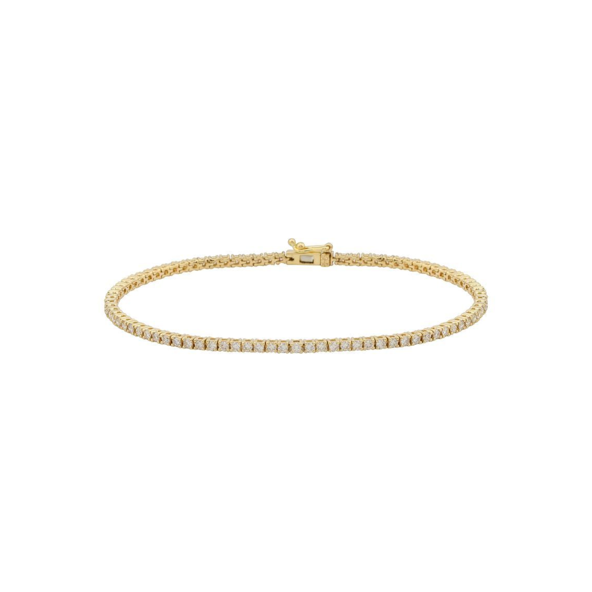 14k Yellow Gold Classic Diamond Tennis Bracelet