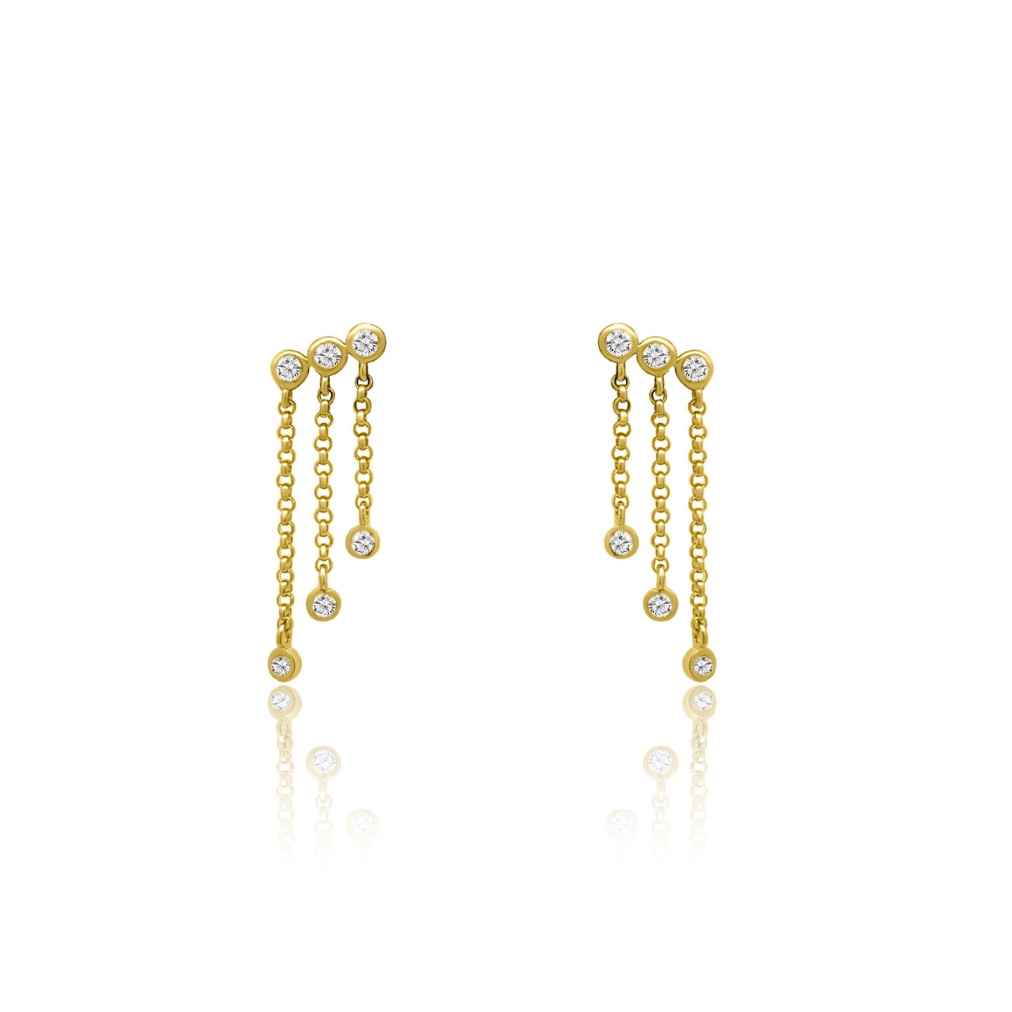 Triple drop chain earring