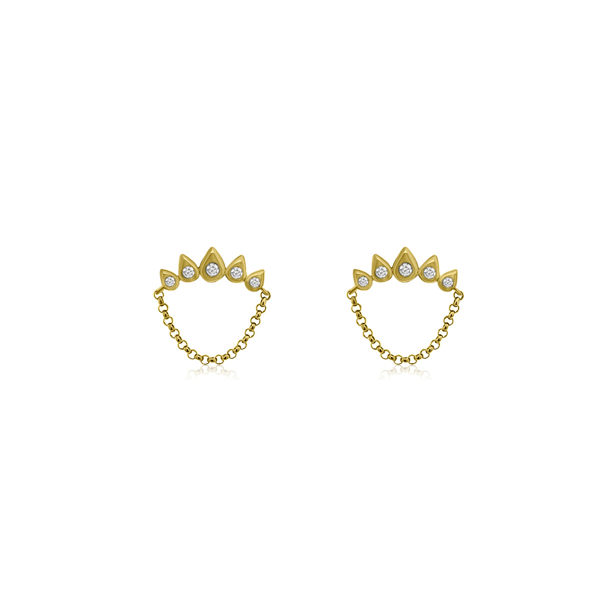 Crown chain earring