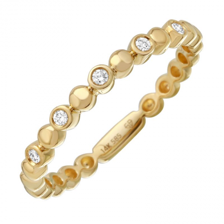 Gold beaded stack ring