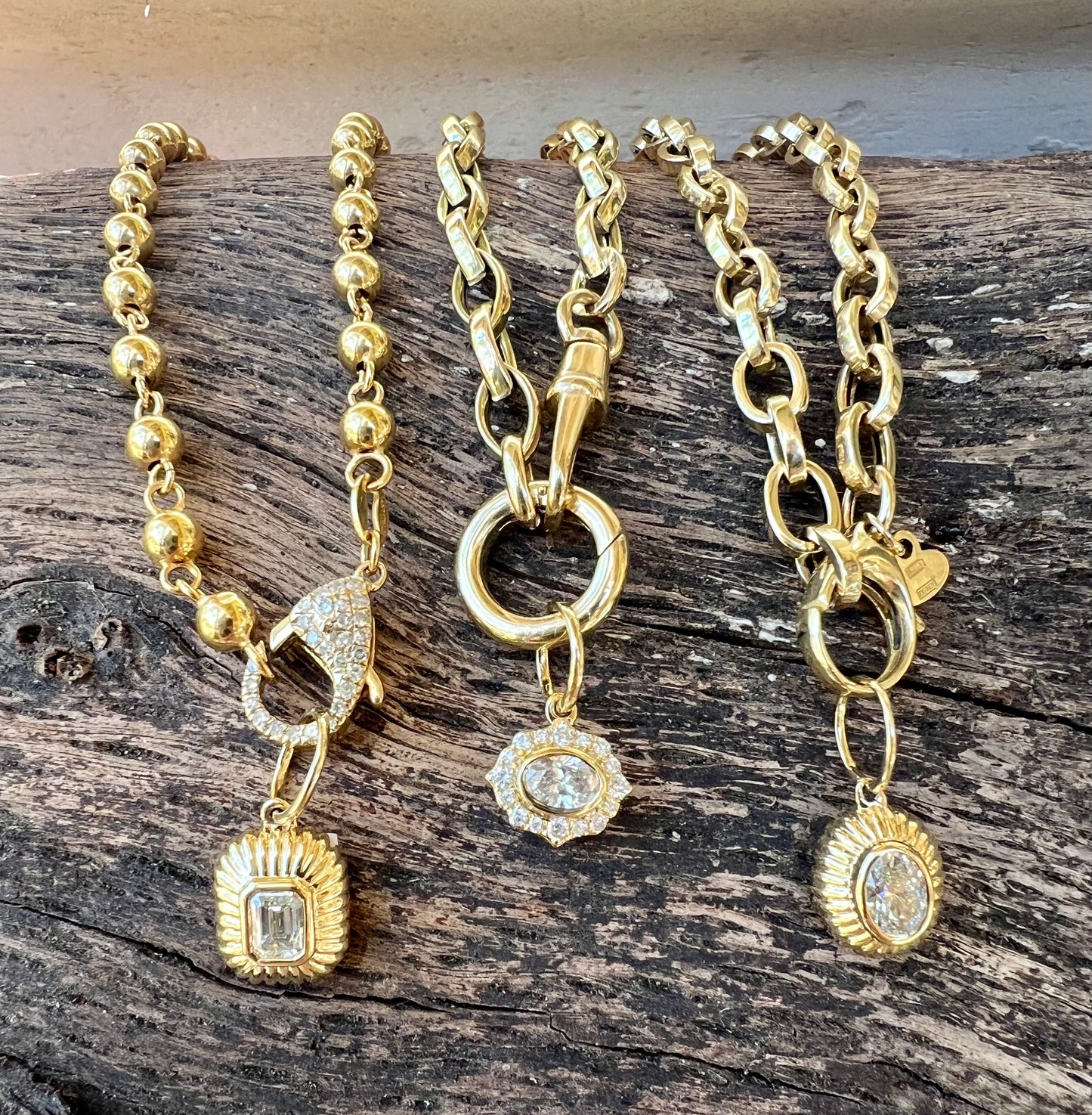 Fluted oval cut diamond pendant