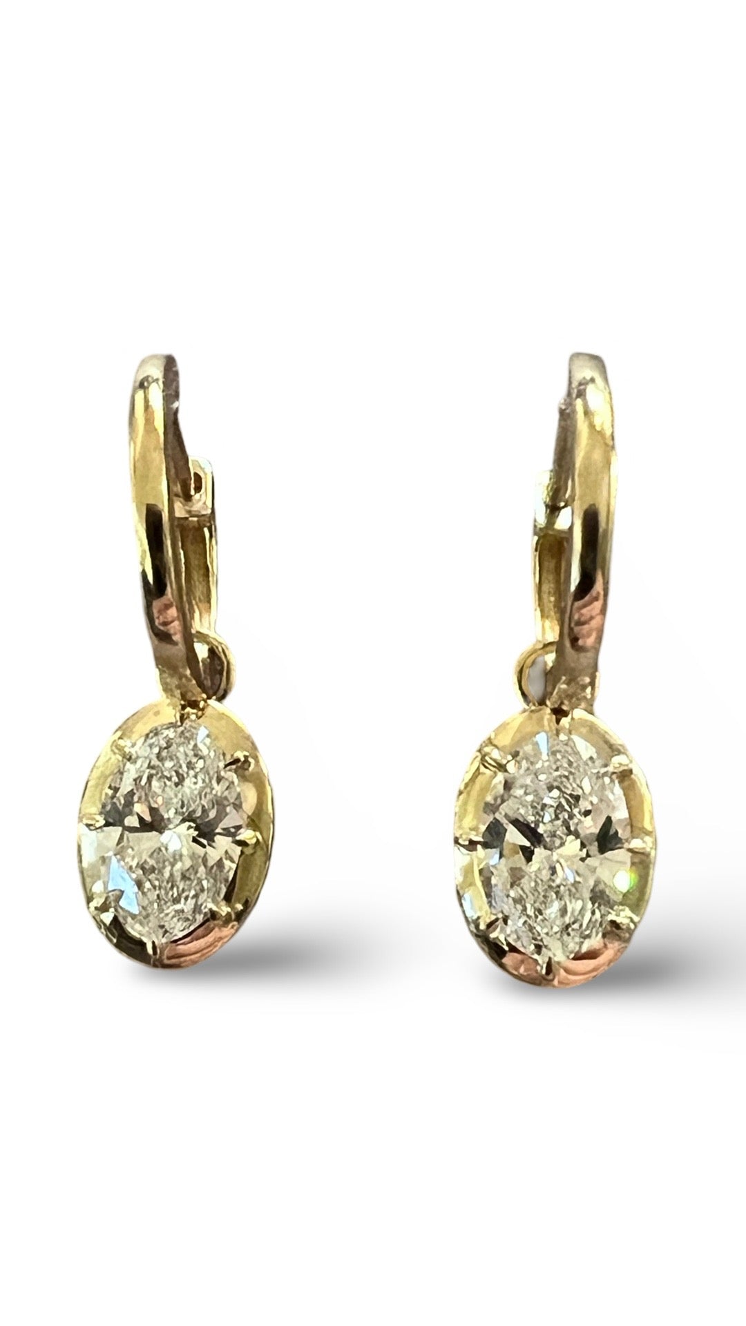 Lab oval diamond earrings