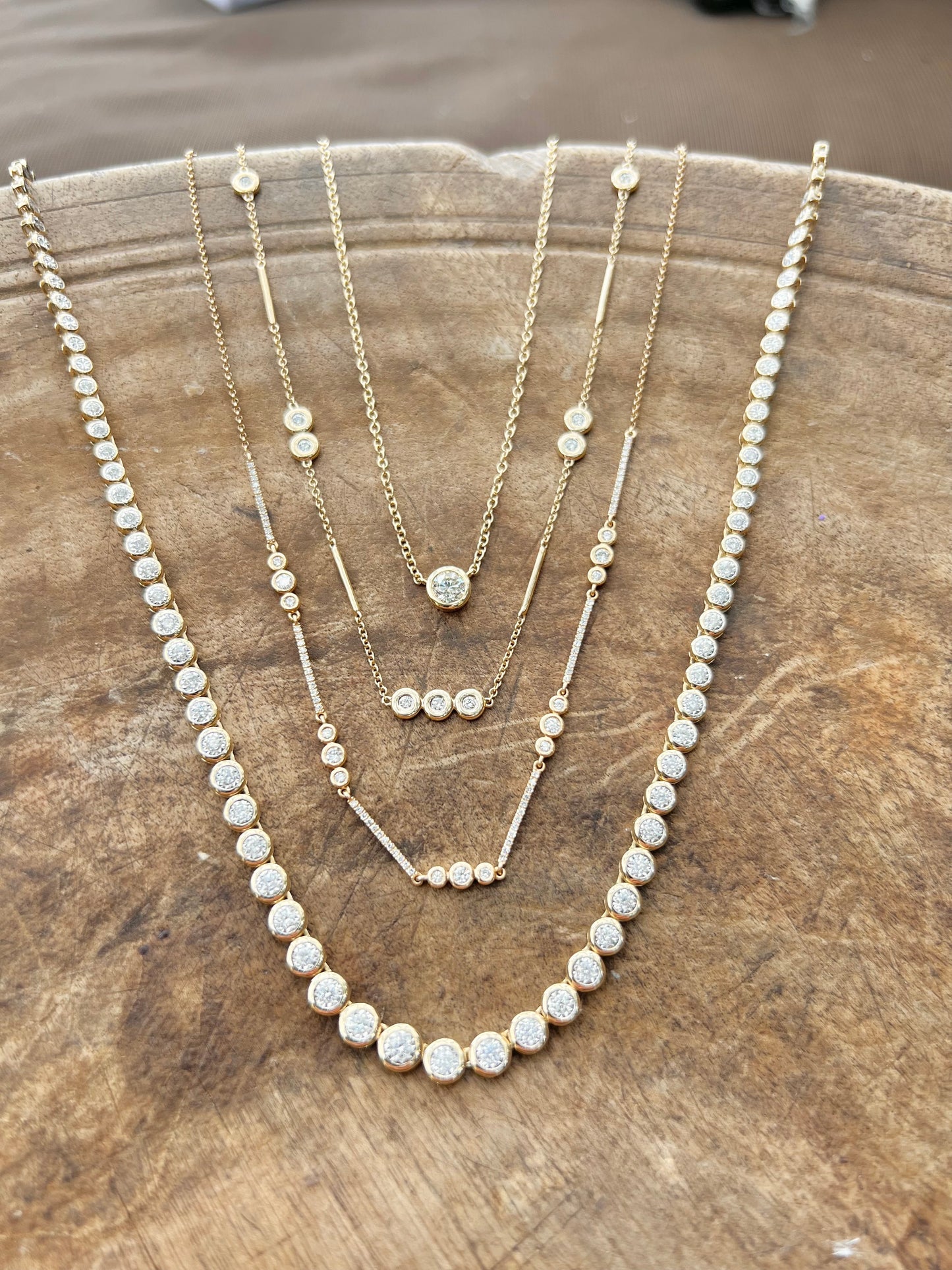 Bezel set diamond pendant