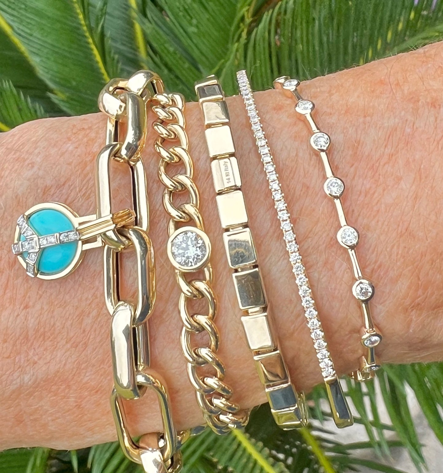 Bezel set diamond tennis bracelet