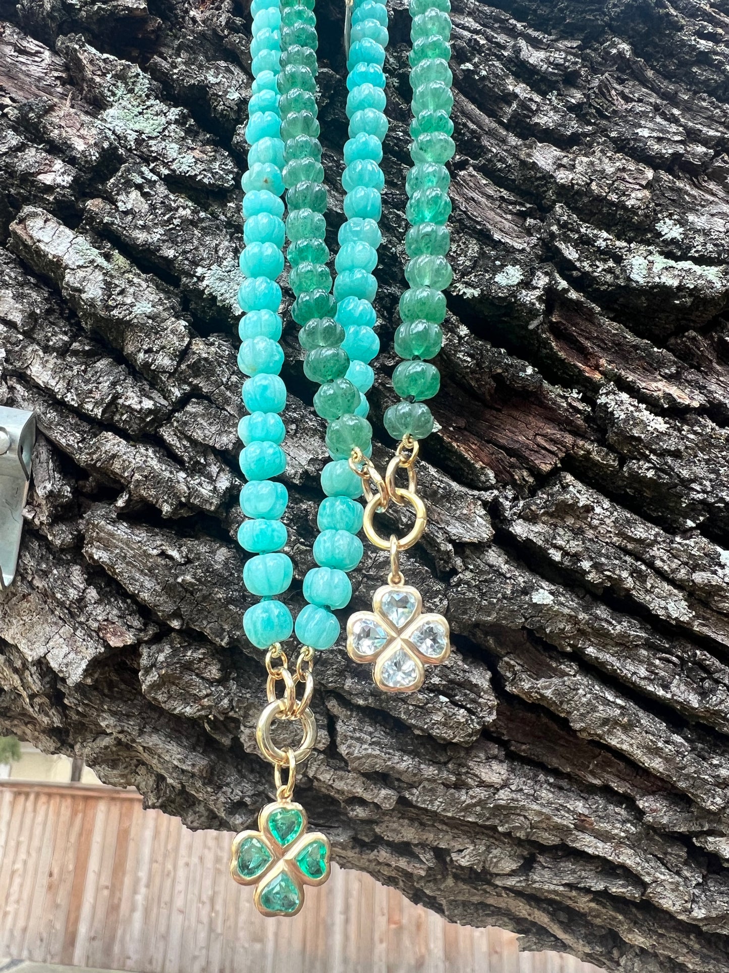 Emerald clover pendant