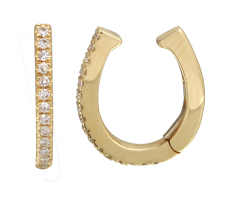 14k Yellow Gold Diamond Ear Cuff / Sold As A Single