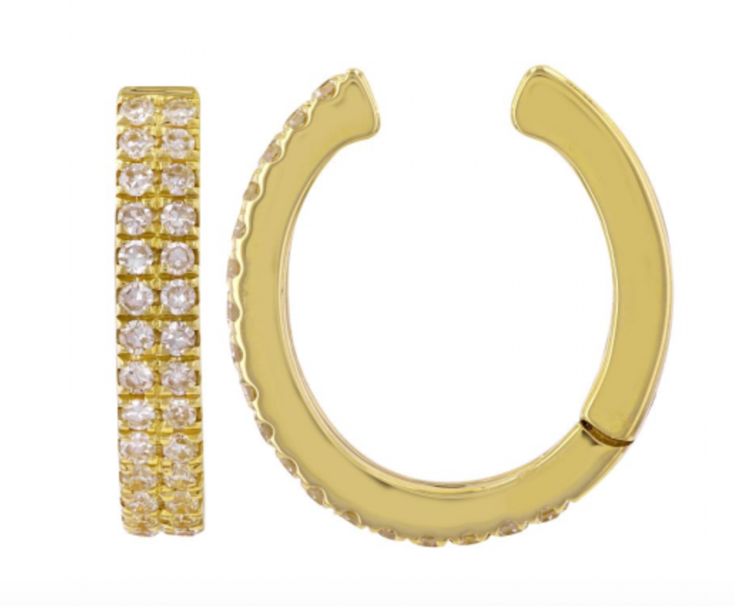 14k Yellow Gold Diamond Earcuff/ Sold As Singe