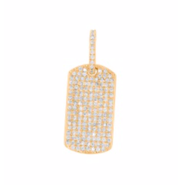 Dog tag pave pendant