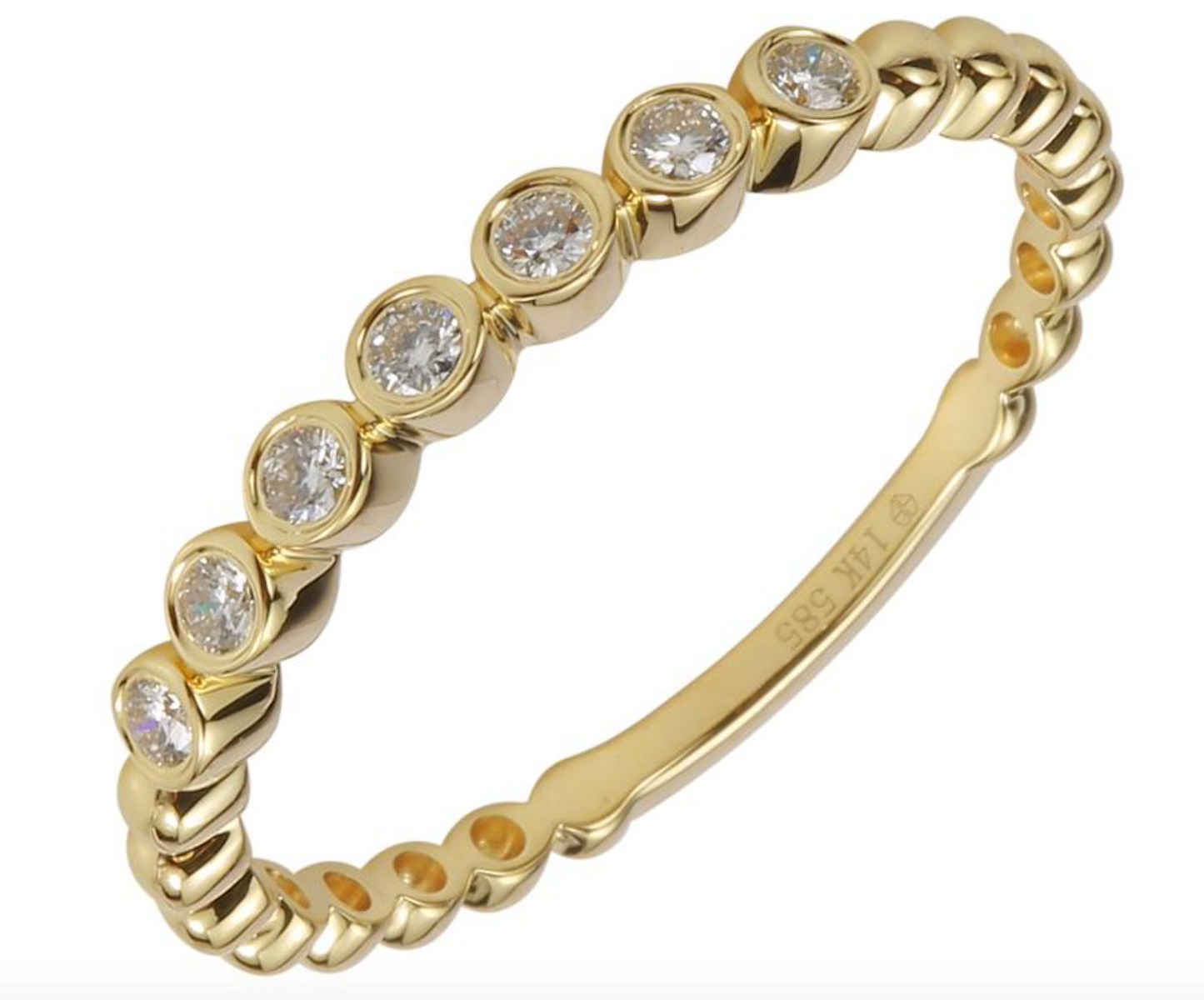 Bezel set stack ring
