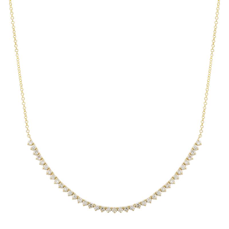 Diamond tenis necklace with chain.
