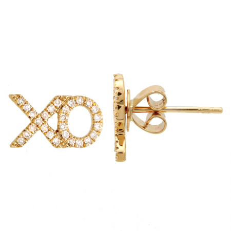 Yellow gold XO studs