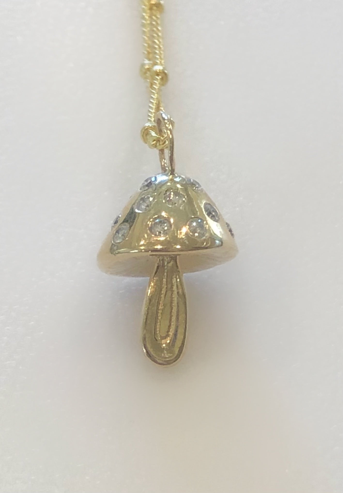 Diamond mushroom charm