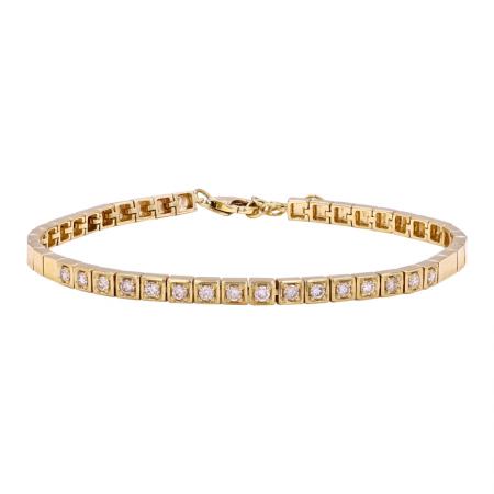 Diamond square tennis bracelet