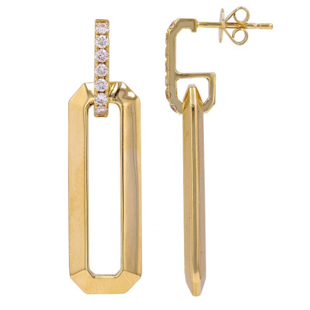 Yellow gold diamond drop earrings