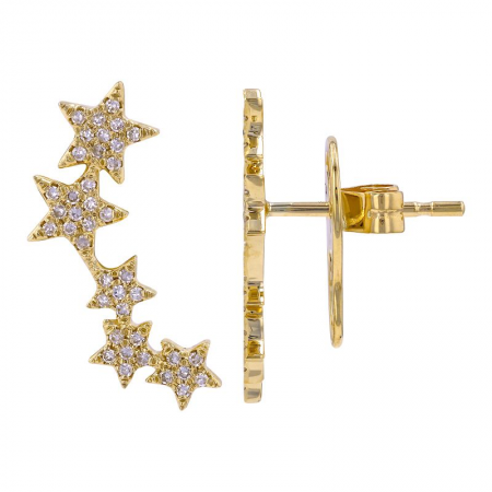 Diamond star ear crawler stud