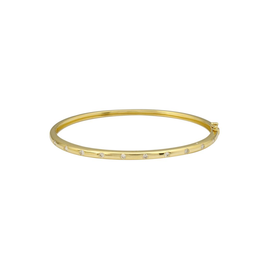 14k Yellow Gold Diamond Bangle