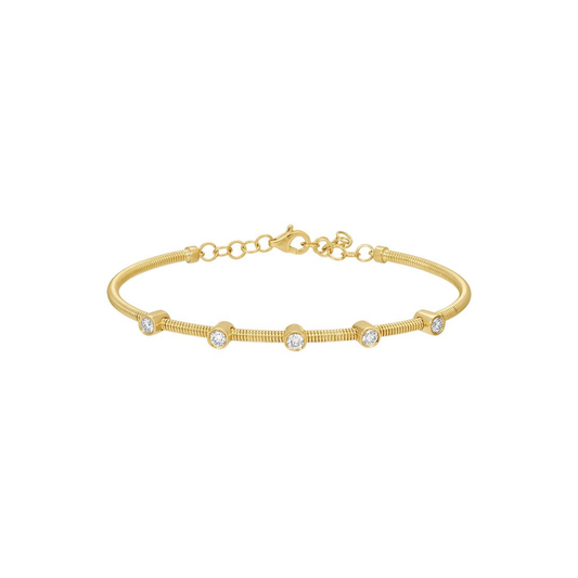 14k Yellow Gold Diamond Bangle
