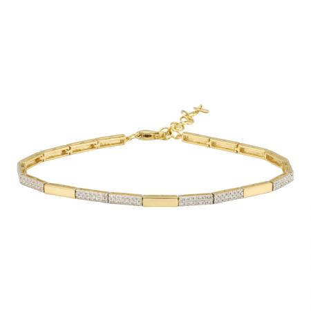 Gold and diamond rectangle bracelet