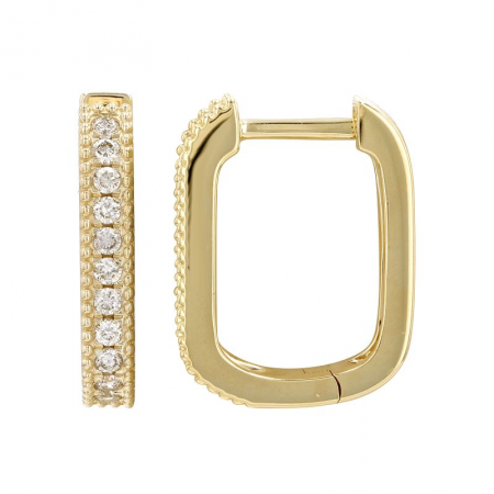 Square beaded edge huggie earring