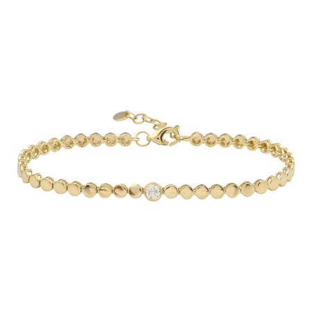 Bezel set gold and diamond bracelet