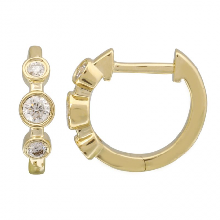 Diamond bezel set diamond huggie