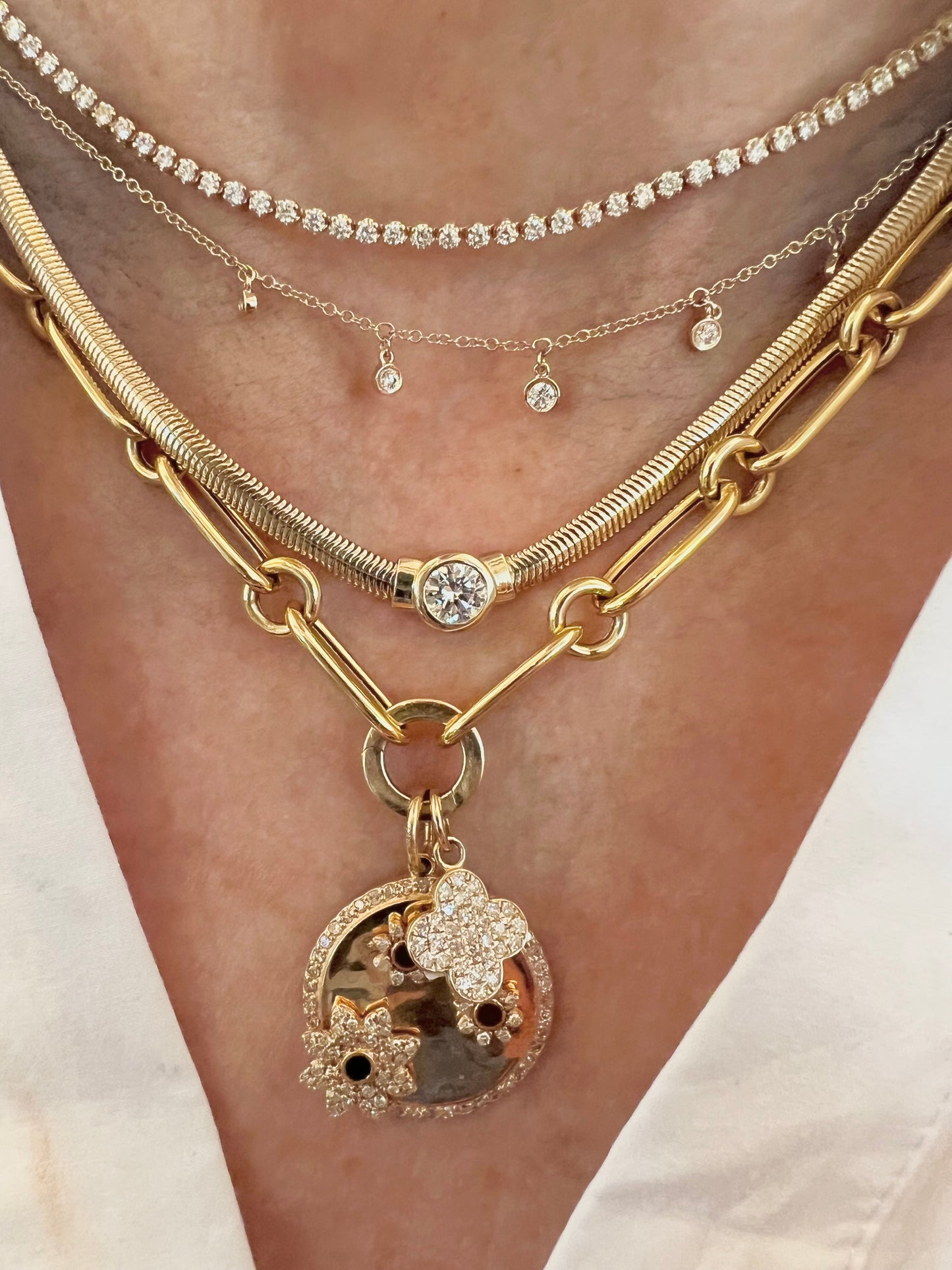 Diamond bezel set necklace
