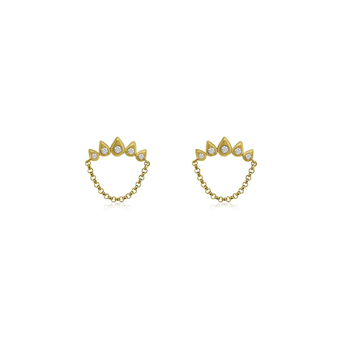 Crown chain earring