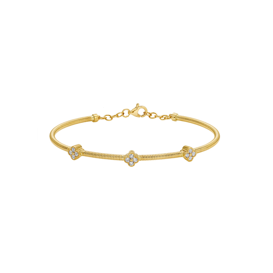 14k Yellow Gold Diamond Bangle
