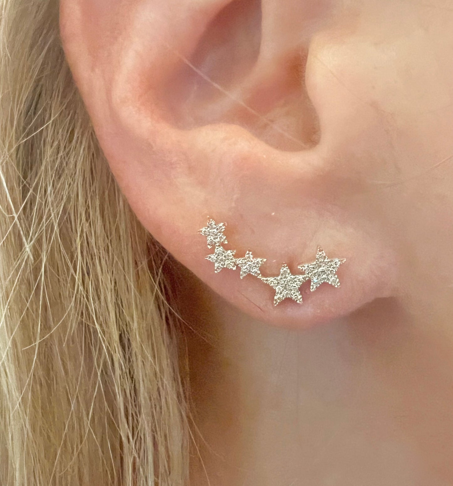 Diamond star ear crawler stud