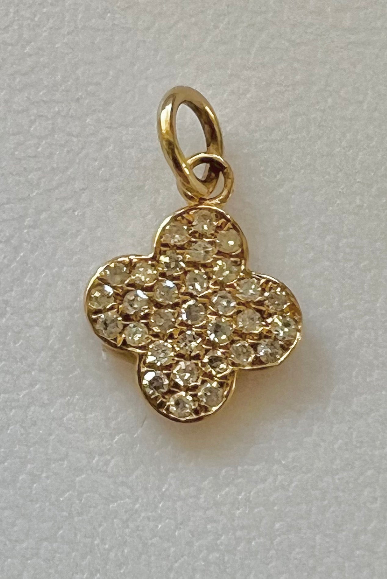 Diamond pave clover charm