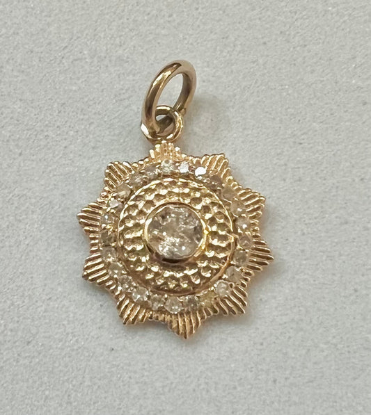 14K gold and diamond mini pendant