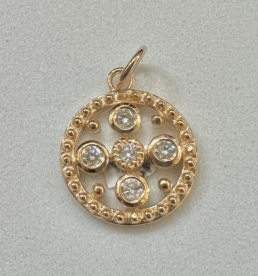 14K and diamond mini pendant
