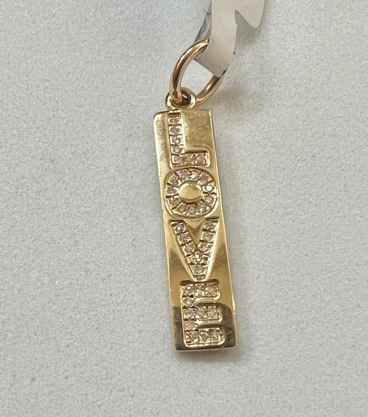 14k and diamond love pendant