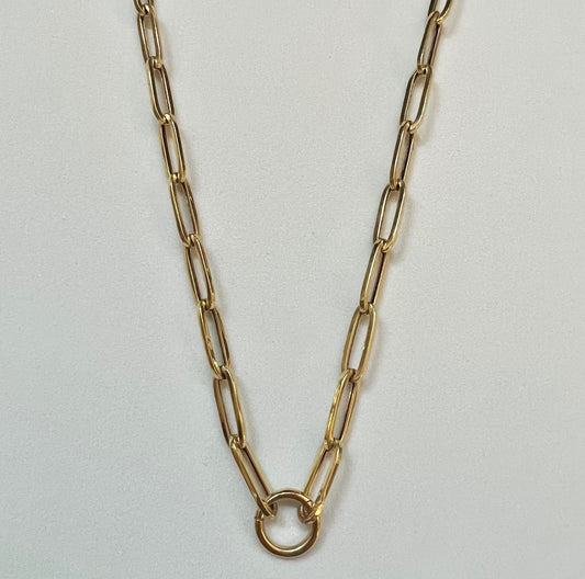 14K gold chain with openable bail