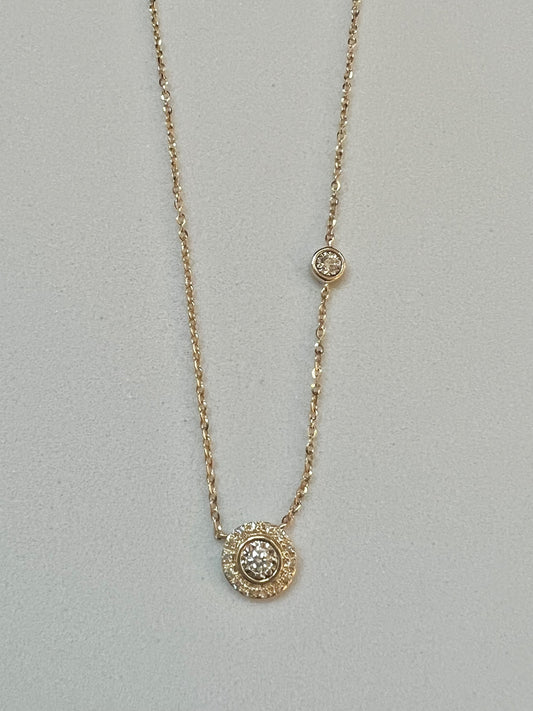 14K yellow gold and diamond necklace