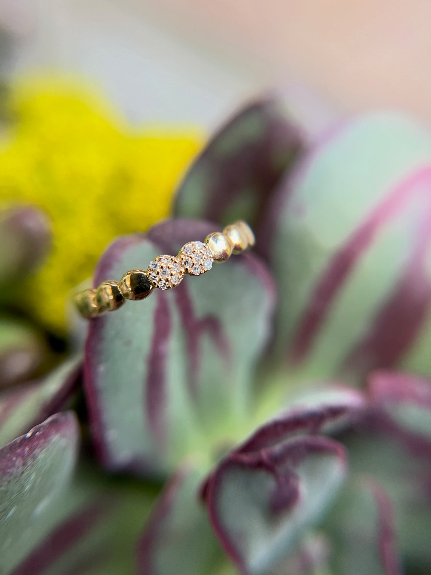 14K yellow gold and diamond ring