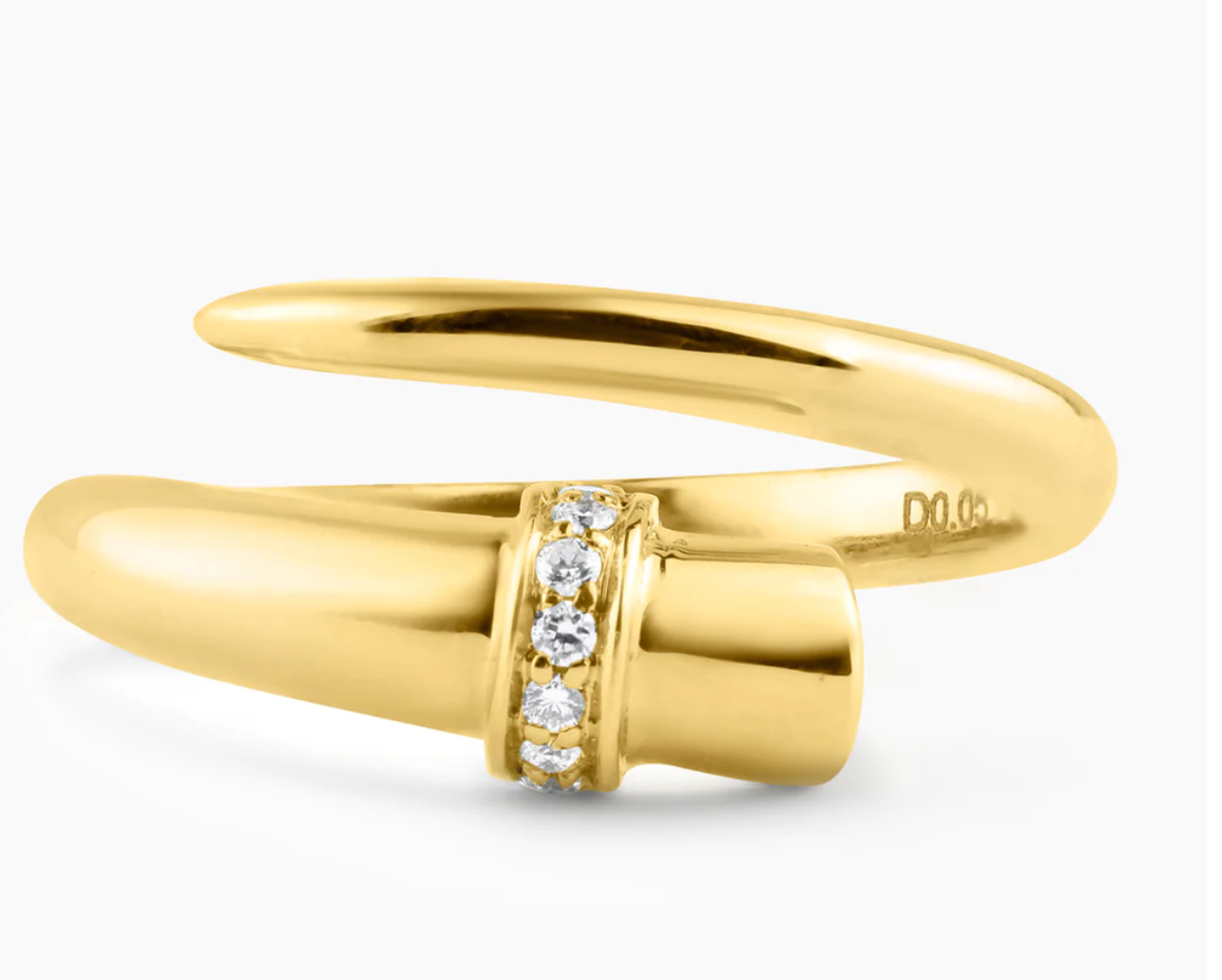 Diamond bar wrap ring