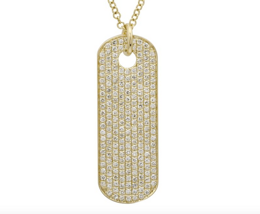 Diamond ID tag necklace