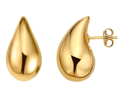 14K small gold teardrop earring