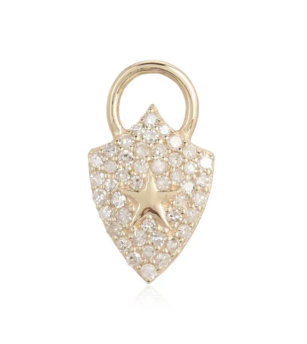 Gold and diamond shield charm