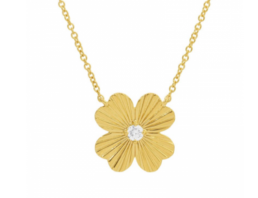 14K gold clover necklace