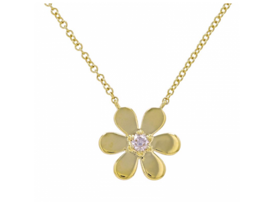 14K gold flower necklace