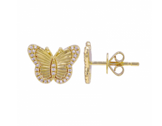 14K gold butterfly earrings