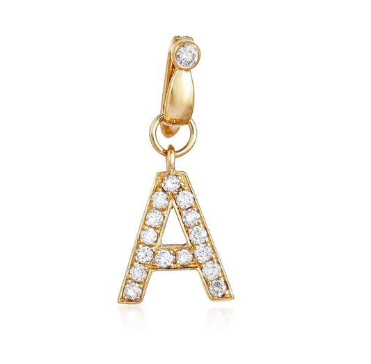14k and diamond letter A pendant