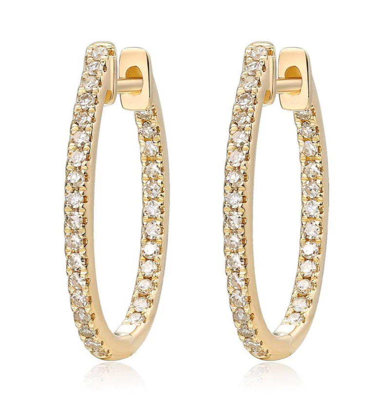 14K and diamond hoops