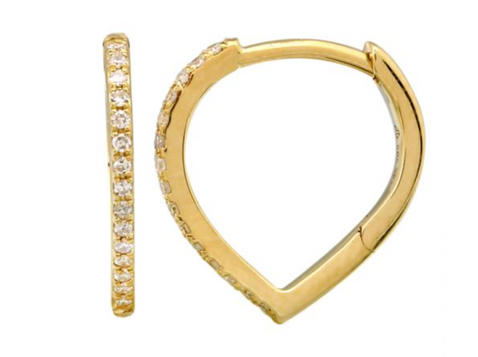 14K yellow gold and diamond hugggie