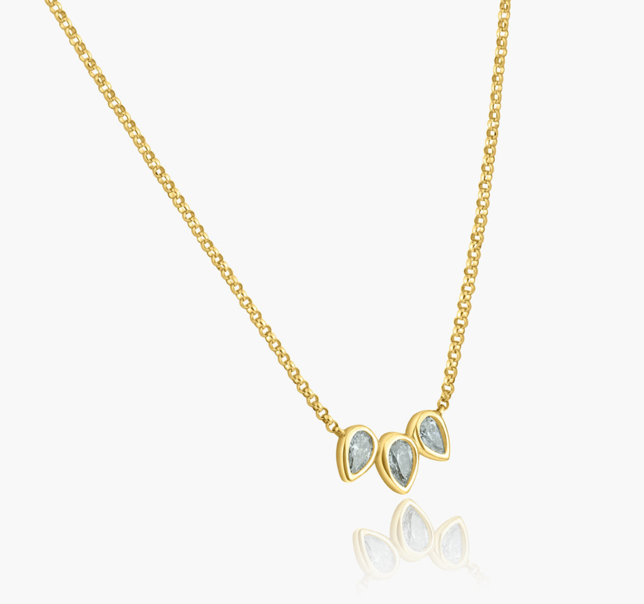 Triple pear shape diamond necklace