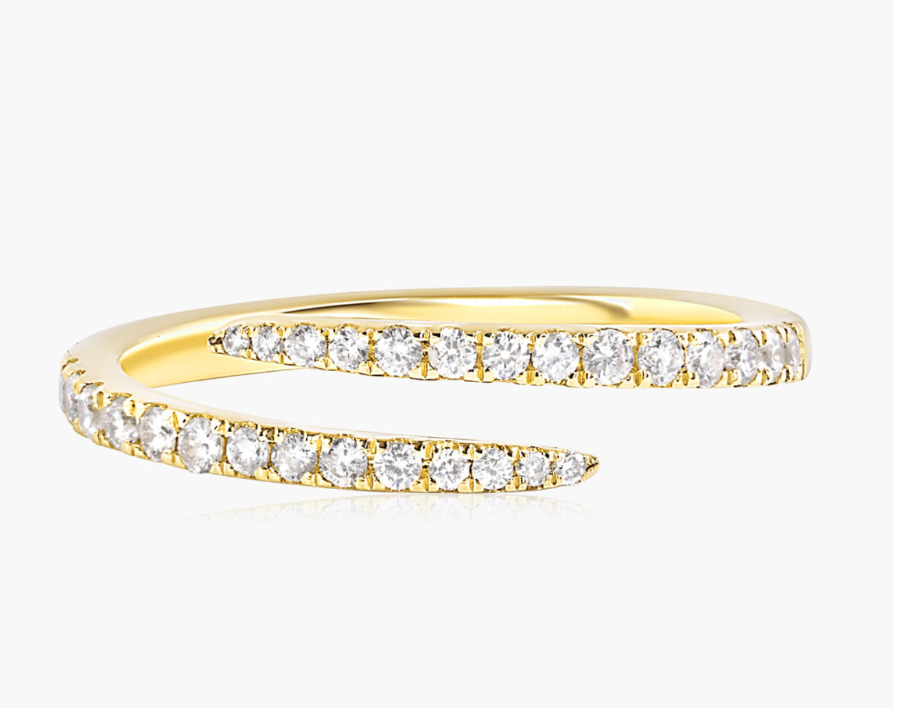 Pave diamond spiral ring