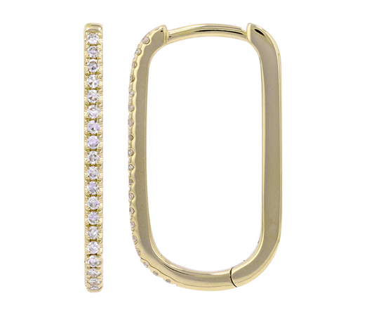 Rectangle pave huggie