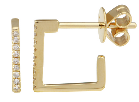 Square diamond earring
